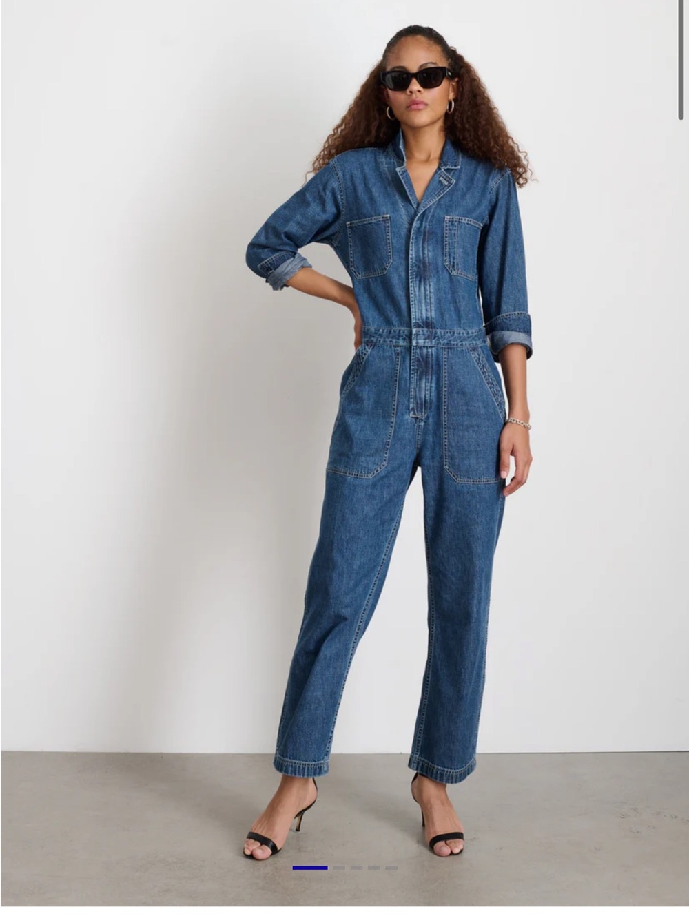 Alex Mill Blue Denim Utility Jumpsuit
